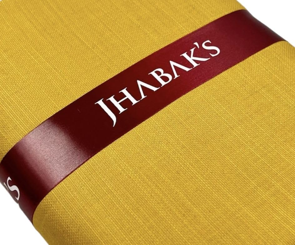 Image of JHABAK'S Men's 100% Pure Cotton Unstitched 1.7 Meters Shirt Piece - 3.25 Meters Suit Fabric Set with Cufflinks (Multicolour, All Weather Fabric, Attractive Box)