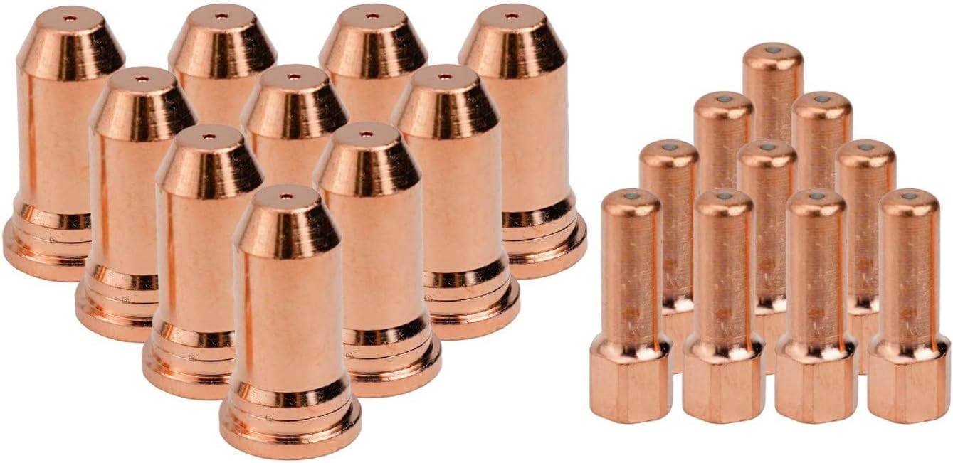 Plasma Cutter Consumables Set, 20pcs PT100 IPT-100 Electrode (MT52556) and Nozzle Tip (MT51246) 1.2mm, Compatible with WS OEM Torch, Replacement Electrode and Nozzle for Plasma Cutter