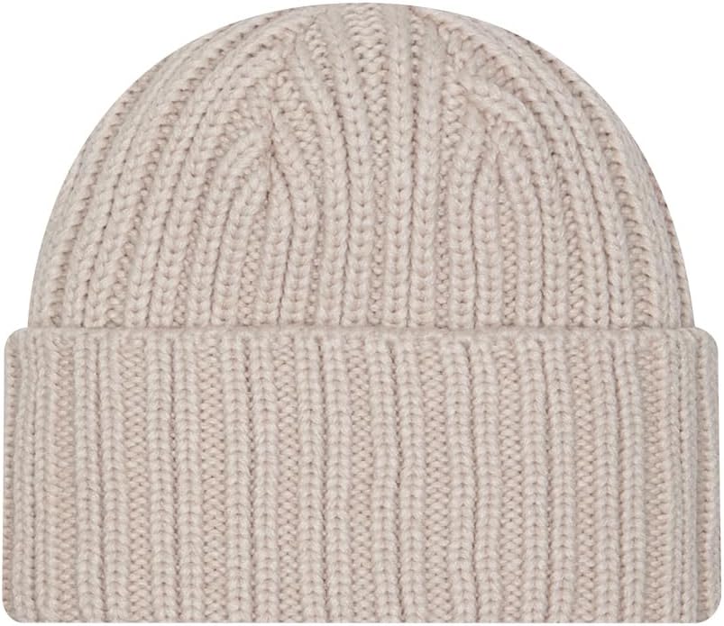 New Era Men's Light Beige NFL Logo Applique Cuffed Knit Hat