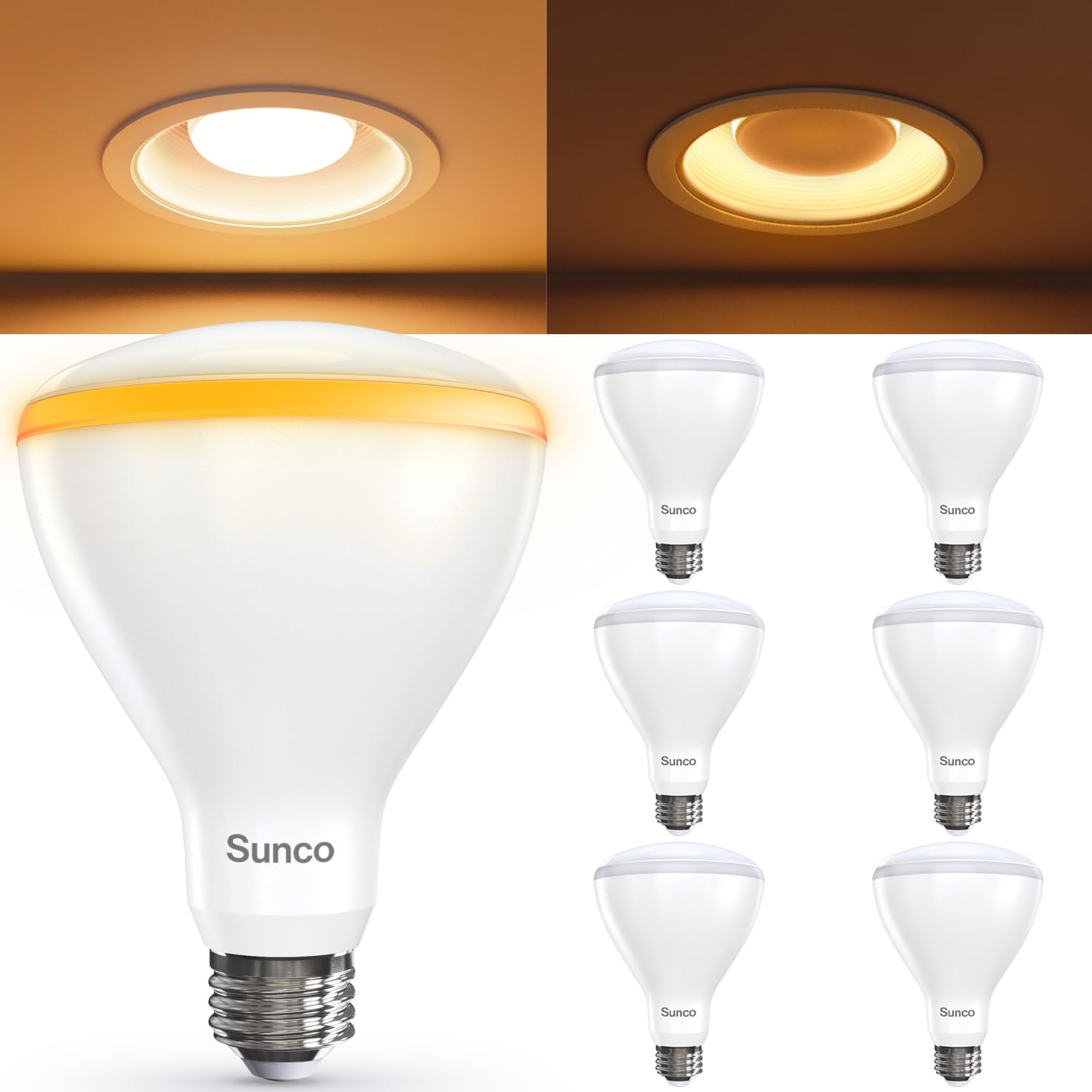 Sunco 6 Pack BR30 Night Light Sleep Light Bulb Blue Light Blocking for Lamp Bedroom Mood Soothing Nursery