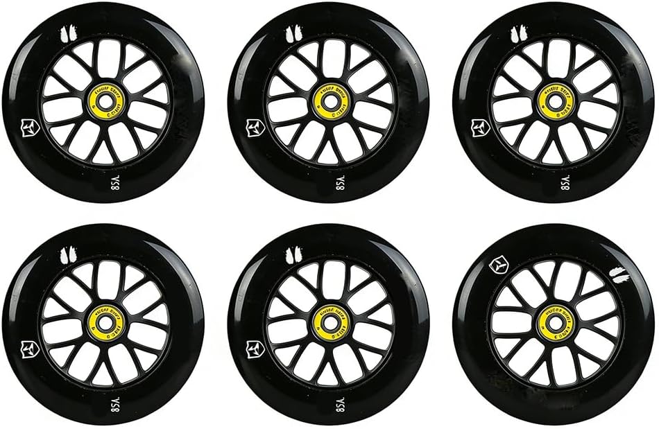 6-Pack Inline Speed Skate Wheels 100mm 110mm 125mm 85A PU Replacement Wheels with Pre-Installed ABEC-9 Bearings for 3-Wheel Speed Skates (125mm)