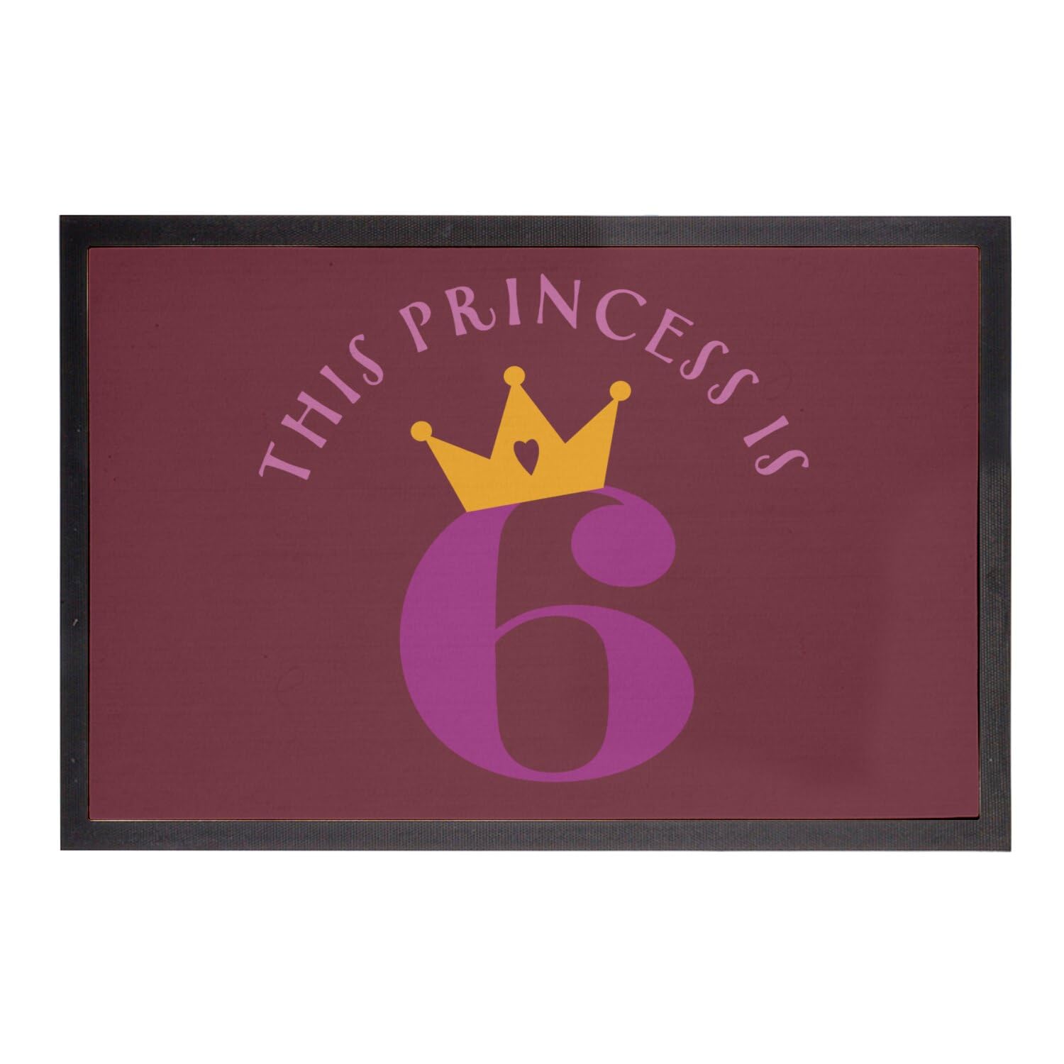 Paillasson anniversaire princesse 6 ans et cadeau magique 60x40