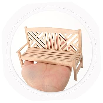 Amazon.co.jp: WOONEKY ミニチュアガーデンベンチ の木製長椅子