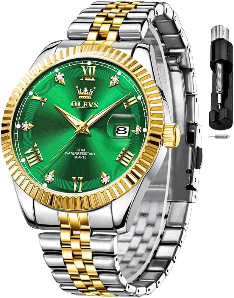 OLEVS Classic Mens Watch Diamond Analog Luxury Watches...