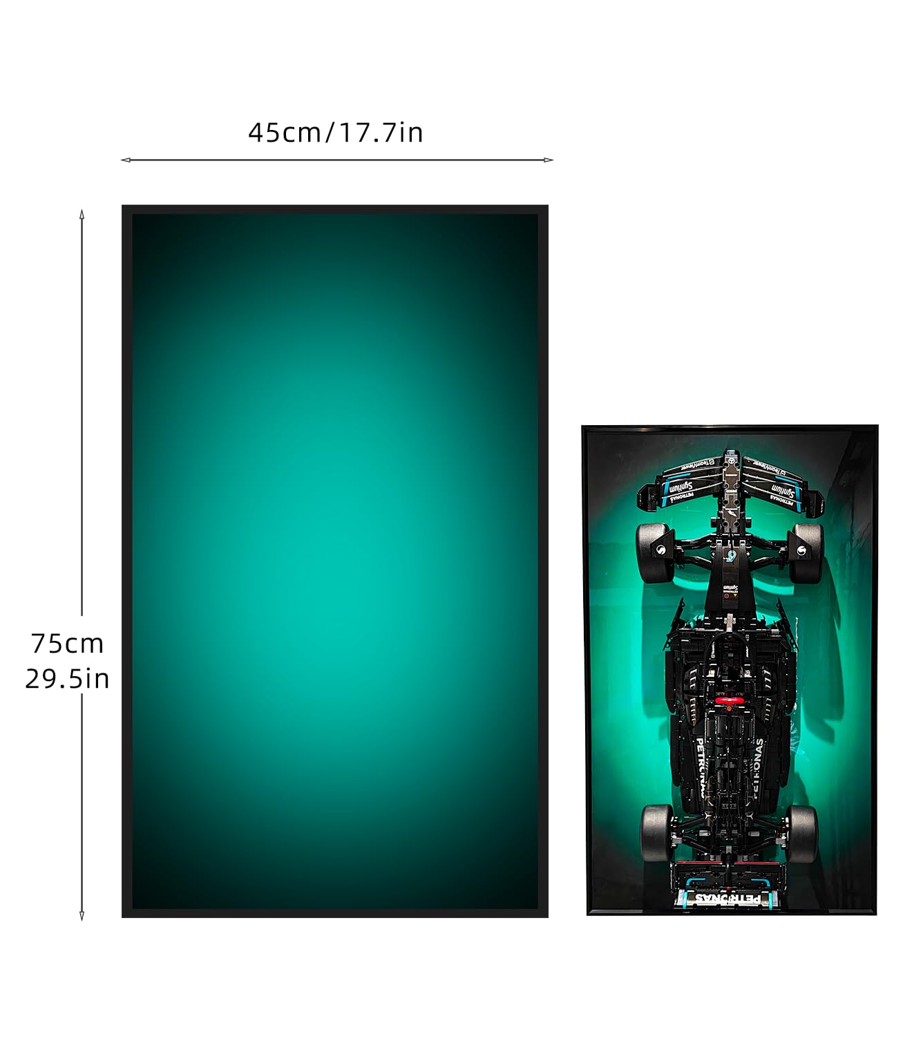 ICUANUTY Display Wall Mount for Lego Technic Mercedes AMG F1 W14 E Race Car 42171, Decorative Display Wall Board for Lego Car Wall Mount - Ideal Gifts for Lego Lovers,Size:29.5x17.7 in