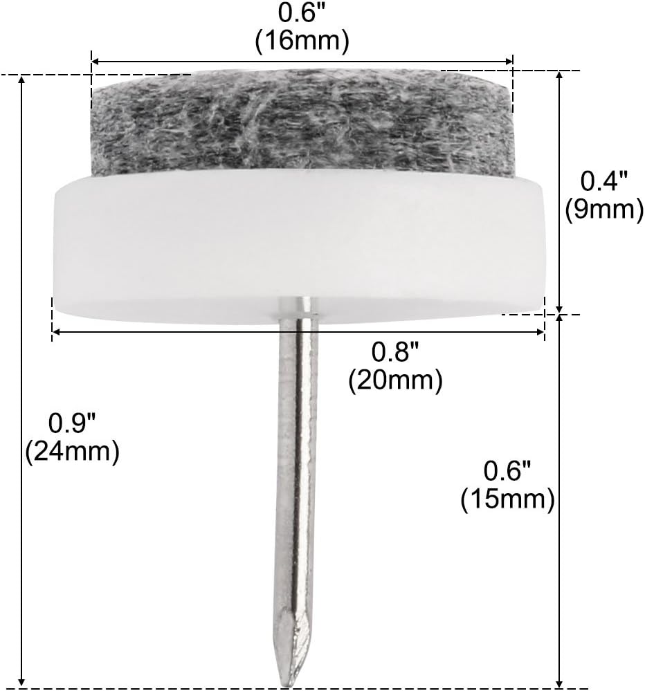 Desk Table Chair Furniture Feet Legs Floor Board Guard Felt Pad Nails 20mm Diameter Pack of 48 (id: 4fd 5c2 490 4b4 096