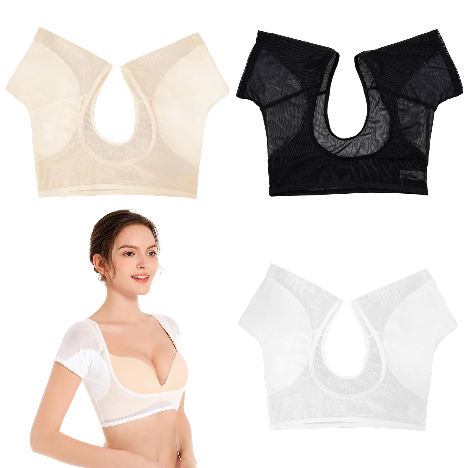 3 Unidades de Chaleco para el Sudor de Las Axilas Chaleco Transpirable para el Sudor de Las Axilas Camiseta Interior Que Absorbe el Sudor de Las Axilas Reutilizable y Lavable para Mujer
