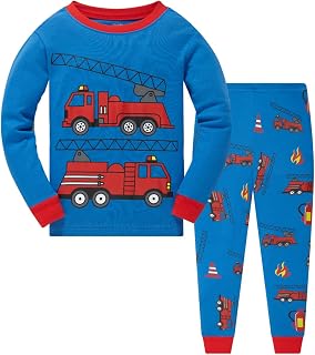 Boys Planet Pajamas Sets 100% Cotton Pjs Toddler 2 Piece Long Sleeve Sleepwear Kids Clothes Sets Dinosaur Shirts