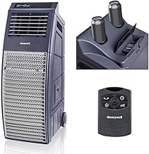 Honeywell GFCI Cord Outdoor-Safe Portable Evaporative Swamp Cooler & Fan, 830-1000 CFM, Gray