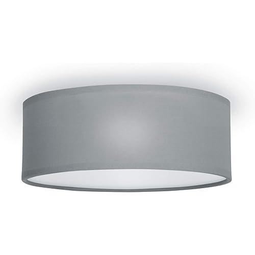 ELINKUME Ceiling Light, Grey 30cm, A+, Fabric, E14, 40 W [Energy Class A++]