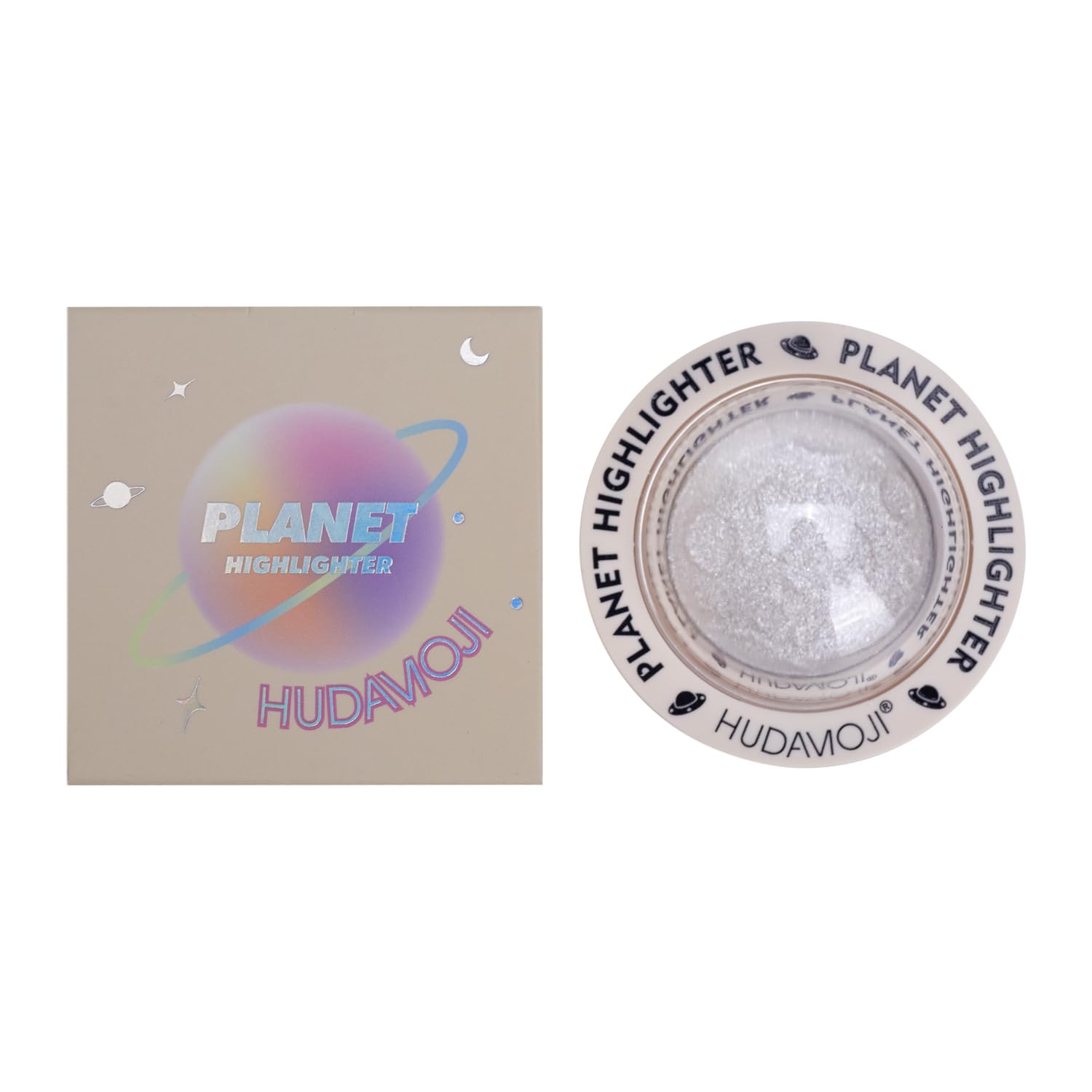 HUDAMOJI Planet Highlighter Collection, 4 Shimmering Shades, Cream Formula (white, 5g)-image-29