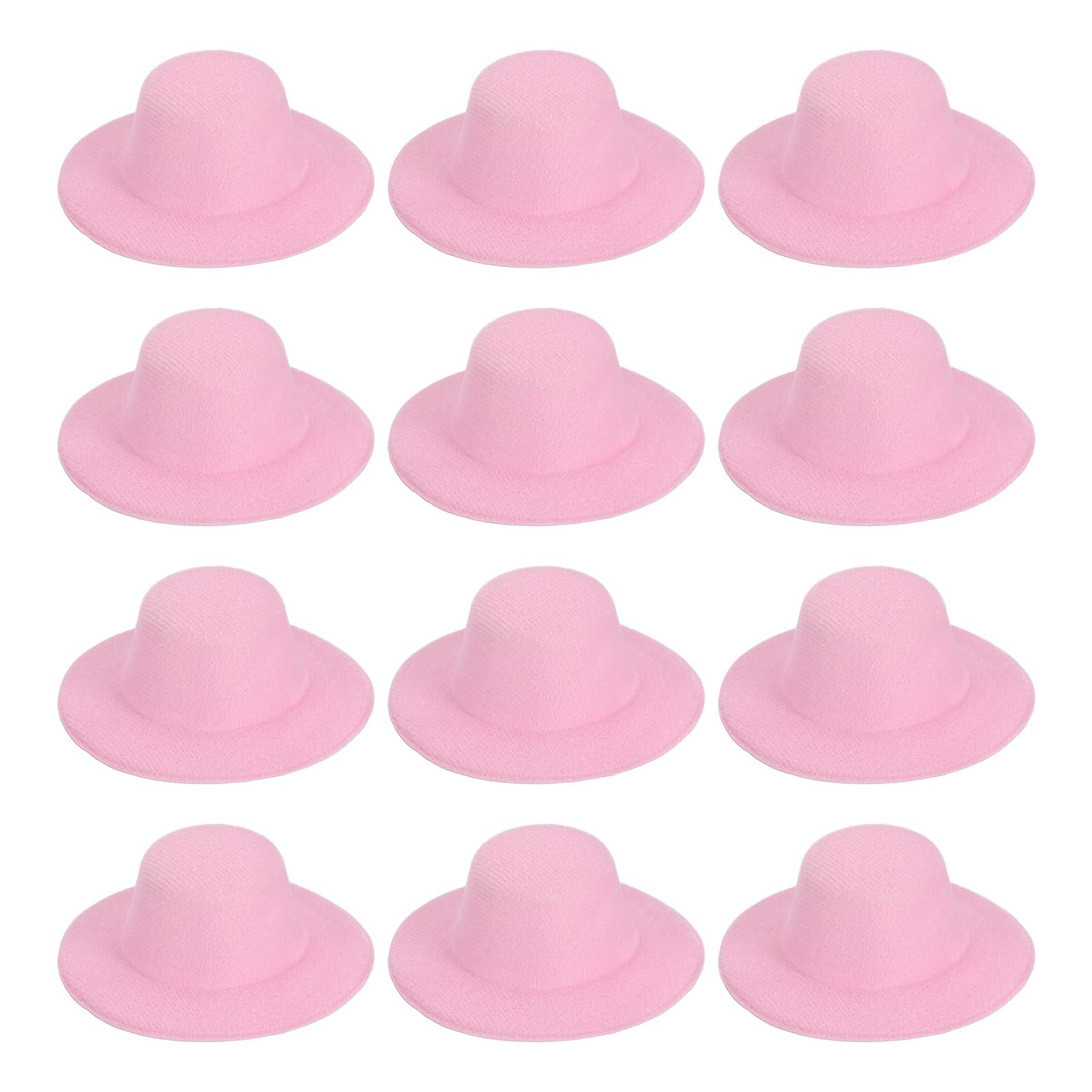 PATIKIL 4 Inch Mini Formal Hats, 12 Pcs Miniature Doll Hats Mini Top Hat for Crafts Hair Accessories Decorate Doll Snowman, Bright Pink