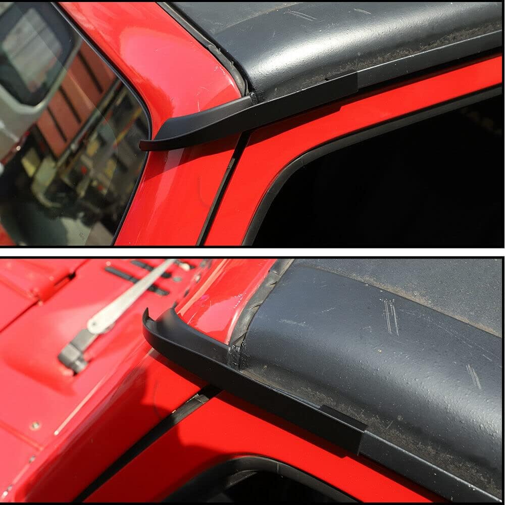 ABS Hardtop Rain Diverter Rainwater Gutter Extensions Rain Deflector dla Jeep Wrangler JK JKU 2007-2017, akcesoria zewnętrzne