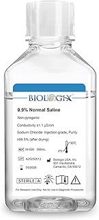 0.9% Normal Saline Solution, 0.1μm Filtration Sterilized Sodium Chloride Solution, Ready-to-Use Buffer for Lab Research Only, 500ml/Bottle (500ml Total)