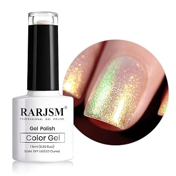 RARJSM Pearl Gel Nail Polish, Glitter Drawing Gelpolish Dark Red Shimmer Mermaid Nail Gel Soak Off U V Cure for Salon Home DIY Manicure Use