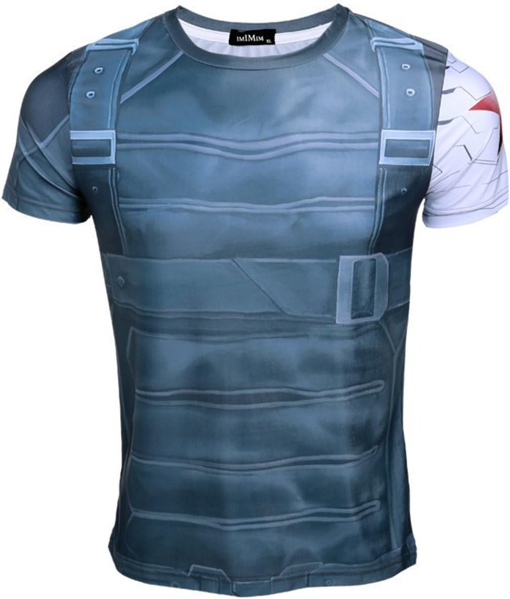 Christine Hahn Mens Super Hero Theme Short Sleeve Speed Drying Sport T-Shirts