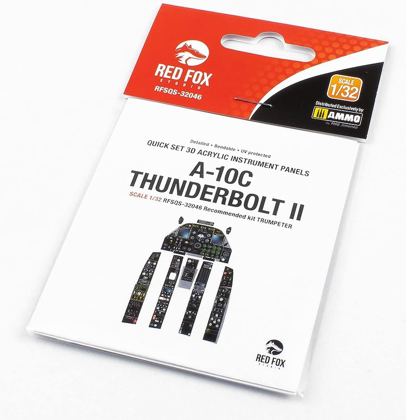 Red Fox Studio RFSQS-32046 1/32 A-10C Thunderbolt II 3D Acrylic Instrument Cockpit Panel (for Trumpeter)