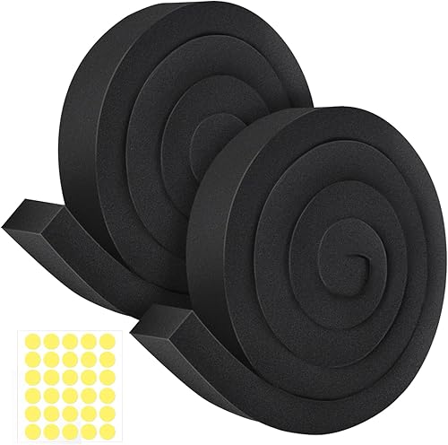 Paquete de 2 cintas de espuma para aire acondicionado con adhesivo, 1 x 2 x 6.5 pies, kit de sellado de ventana de CA de alta resistencia,