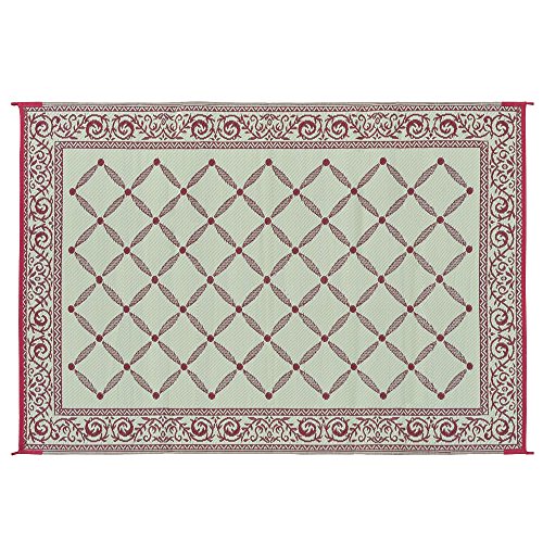 Stylish Camping 116095 6-Feet By 9-Feet Reversible Mat, Plastic Straw Rug, Large Floor Mat For Outdoors, Rv, Patio, Backyard, Picnic, Beach, Camping (Burgundy/Beige) #TOP2