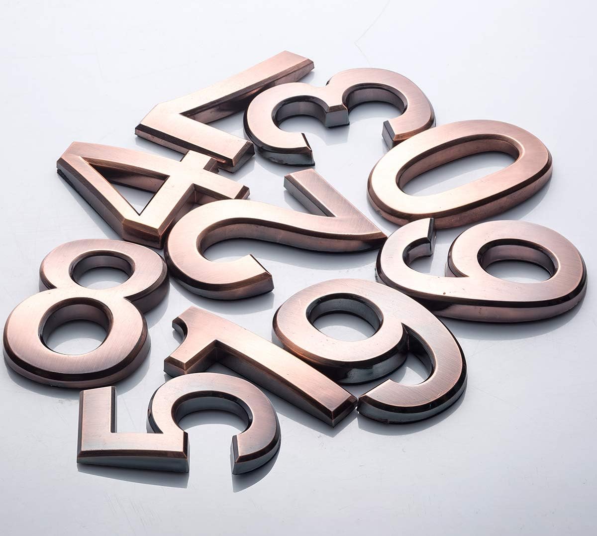 10 Pieces 2"(Pack 0 to 9, Shiny Bronze) self Adhesive Door House Numbers and Street Address Plaques Numbers for Residence and Mailbox Signs. (2" 10 Pack (0-9), Bronze)