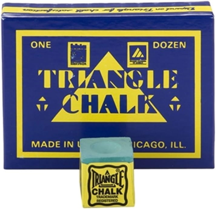 Billiards Pool Triangle Chalk 12 Piece Box (Color=Green)
