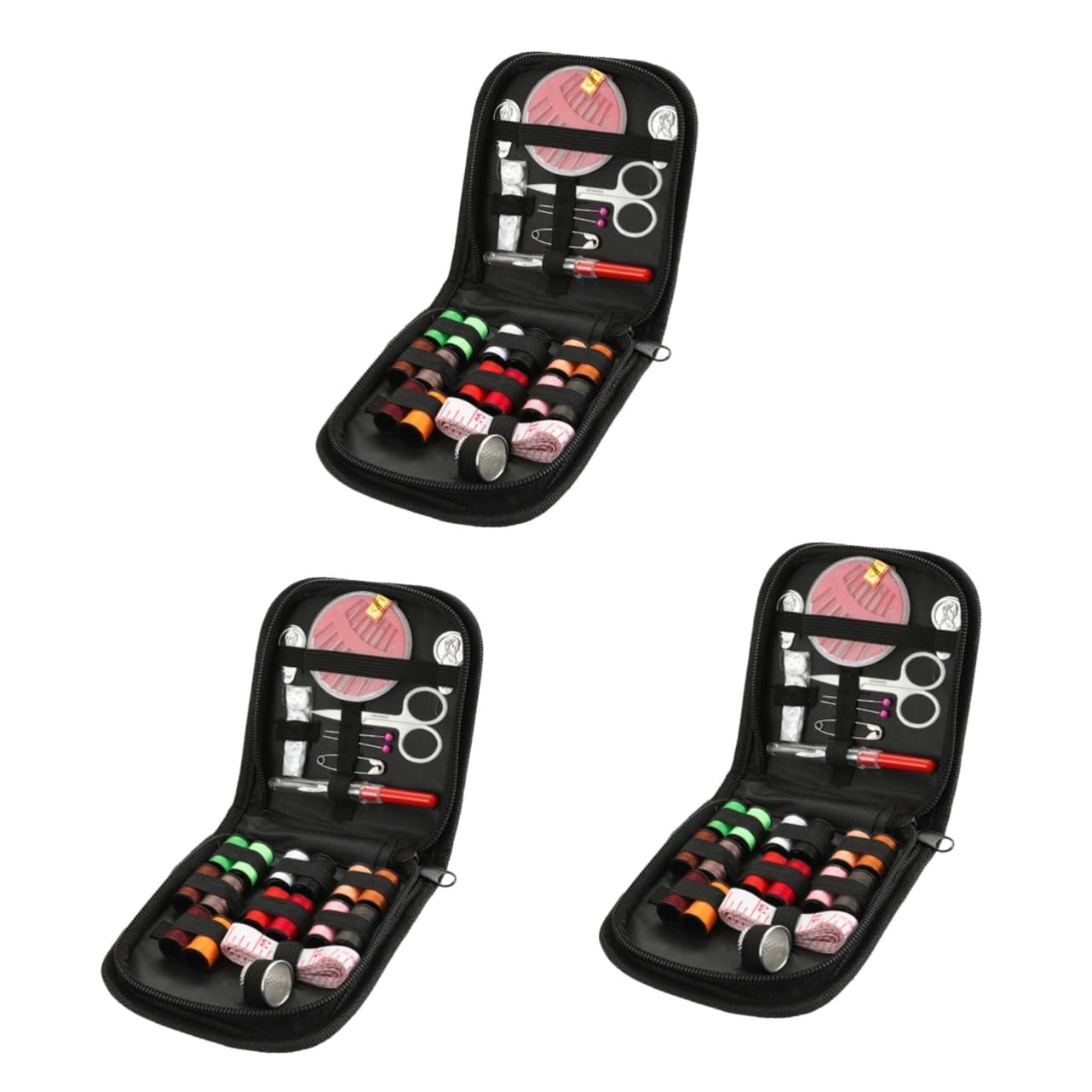 DIYEAH 3sets Kit Da Cucito Mini Portatile Da Viaggio Set Completo Di Accessori Per Cucito Con Filo Forbici e Ago Inclusa Pochette Per Organizzazione Utile Per Casa e Viaggi