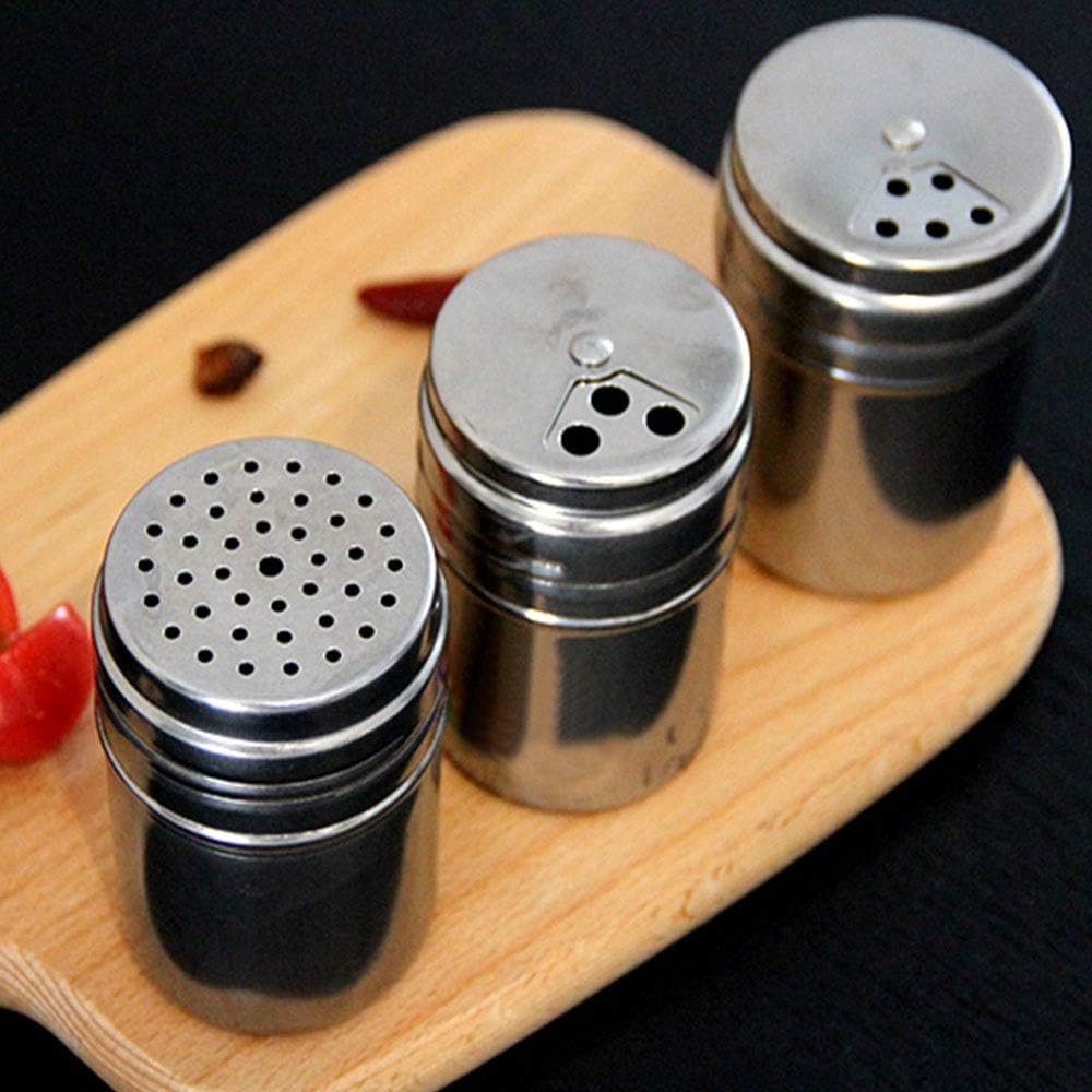 Spice boxs Stainless Steel Rotating Cruet Salt Pepper Seasoning Condiment Box Spice Shaker Bottle