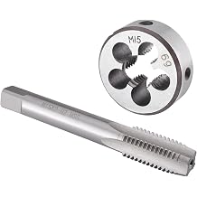 Burkit M15 X 2 Tap and Die Set, M15 x 2.0 Machine Thread Tap and Round Die Right Hand