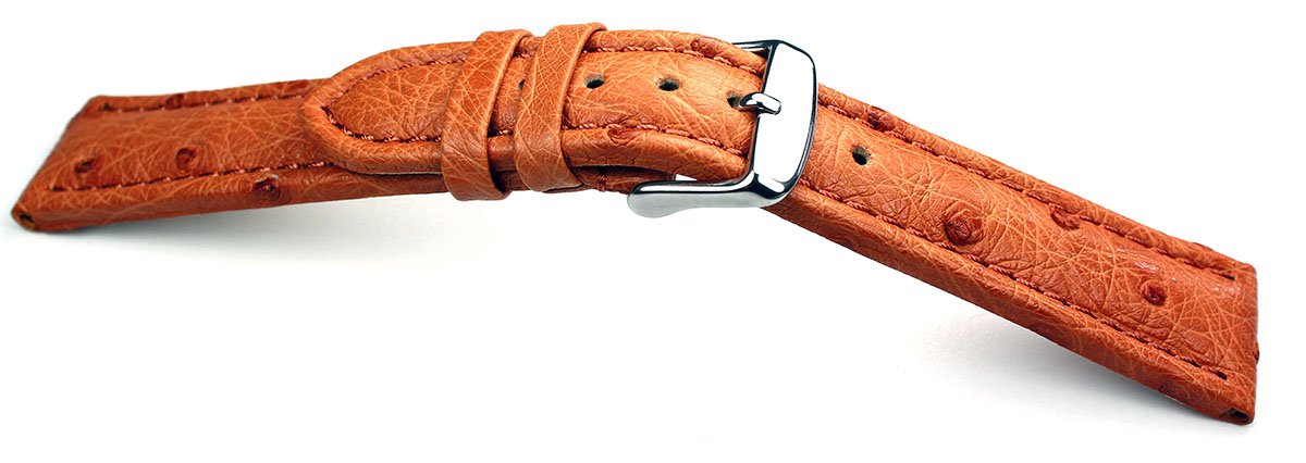 Cinturino per orologio, in vera pelle di struzzo, tono su tono