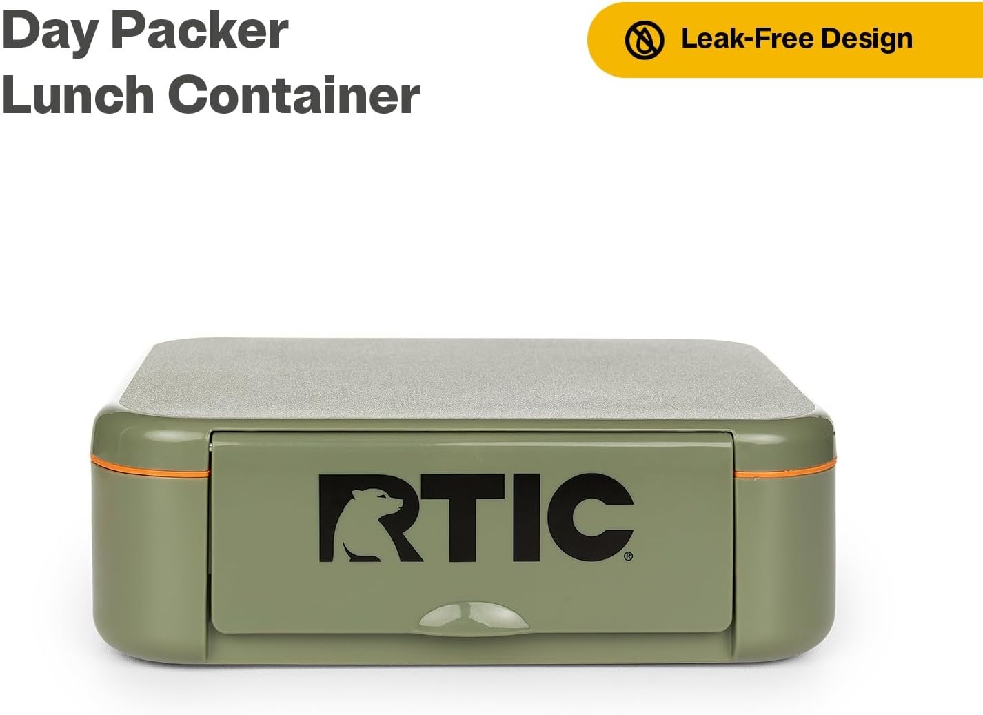 RTIC Day Packer Lunch Container Bento Box with Lid and 3 Compartments for Kids, School, Girls and Boys, Cold and Hot Food, Leak-Proof, Microwavable, Dishwasher Safe