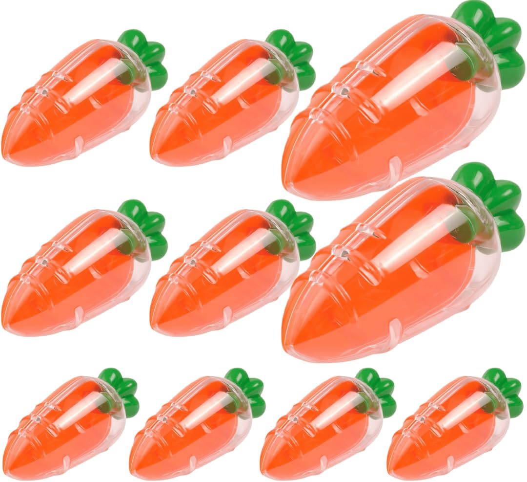 HeCotia Easter Carrot Container, 10Pcs Fillable Treat Containers, Plastic Candy Chocolate Boxes for Spring Party Favors Easter Basket Stuffers