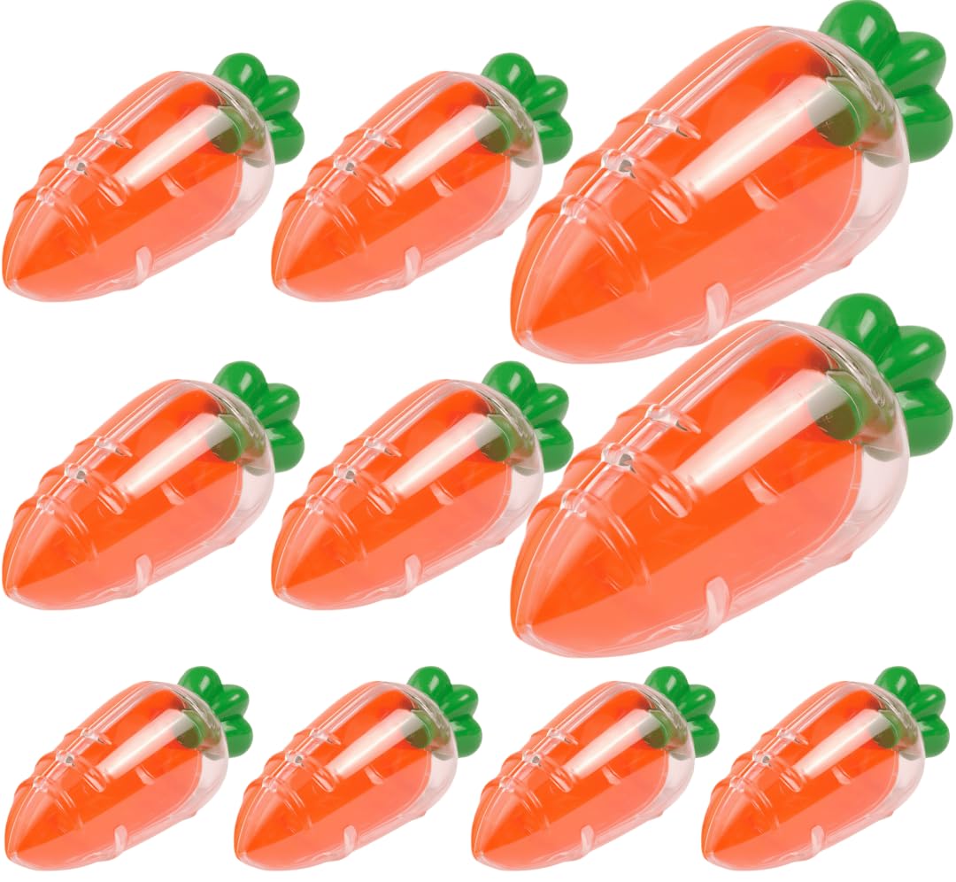 HeCotia Easter Carrot Container, 10Pcs Fillable Treat Containers, Plastic Candy Chocolate Boxes for Spring Party Favors Easter Basket Stuffers