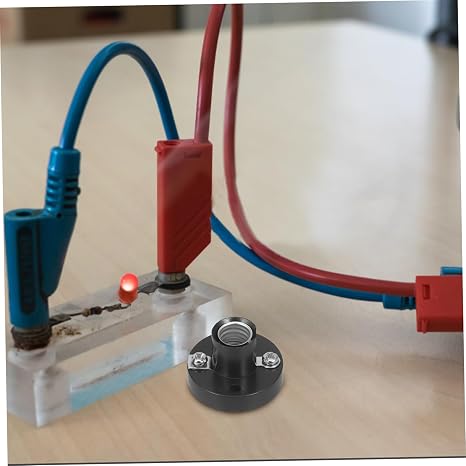 10pcs Miniature Bulb Socket Holder Lamp Holder Screw Base Electrical Experiment Lamp Base Accessories for Home and School Testing