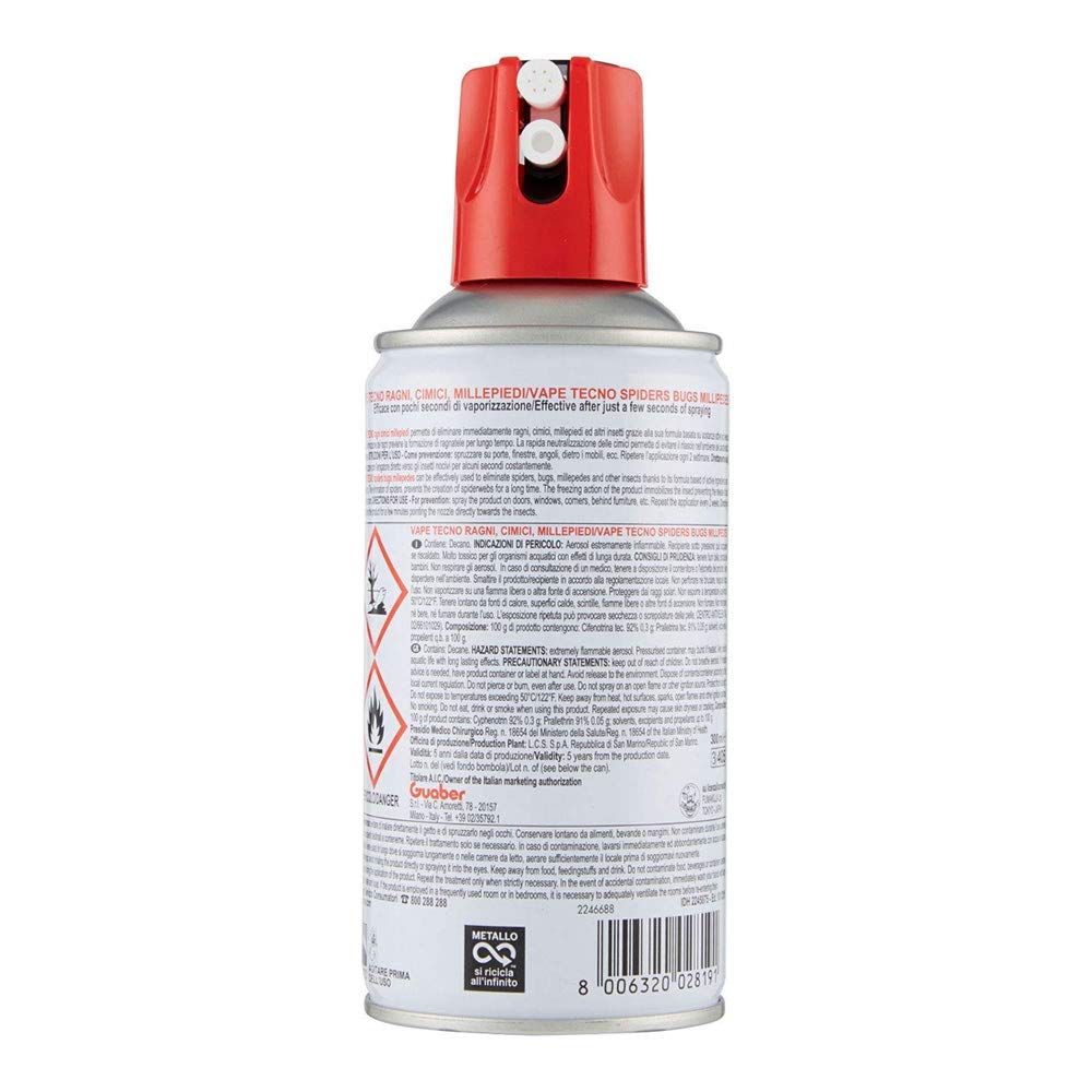 Vape Multipack da 5 Insetticidi Spray per Cimici Ragni Ragnatele e Millepiedi Spray da 300 Milliliters Ciascuno