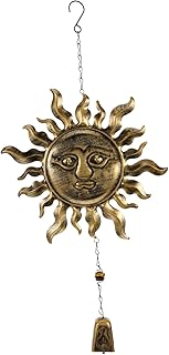 Solar Retro Patio Wind Chime for Outside Garden with Melodic Bell Sound Symbolic Blessing Ornament Easy Hanging Decoration for Lawn Tree Branch and Outdoor Spaces