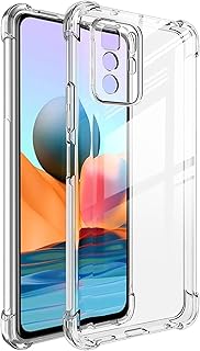 جراب شفاف متوافق مع ريدمي نوت 10 (5G) جراب حماية كامل من البولي يوريثين الحراري مضاد للصدمات ومضاد للاصفرار - شفاف