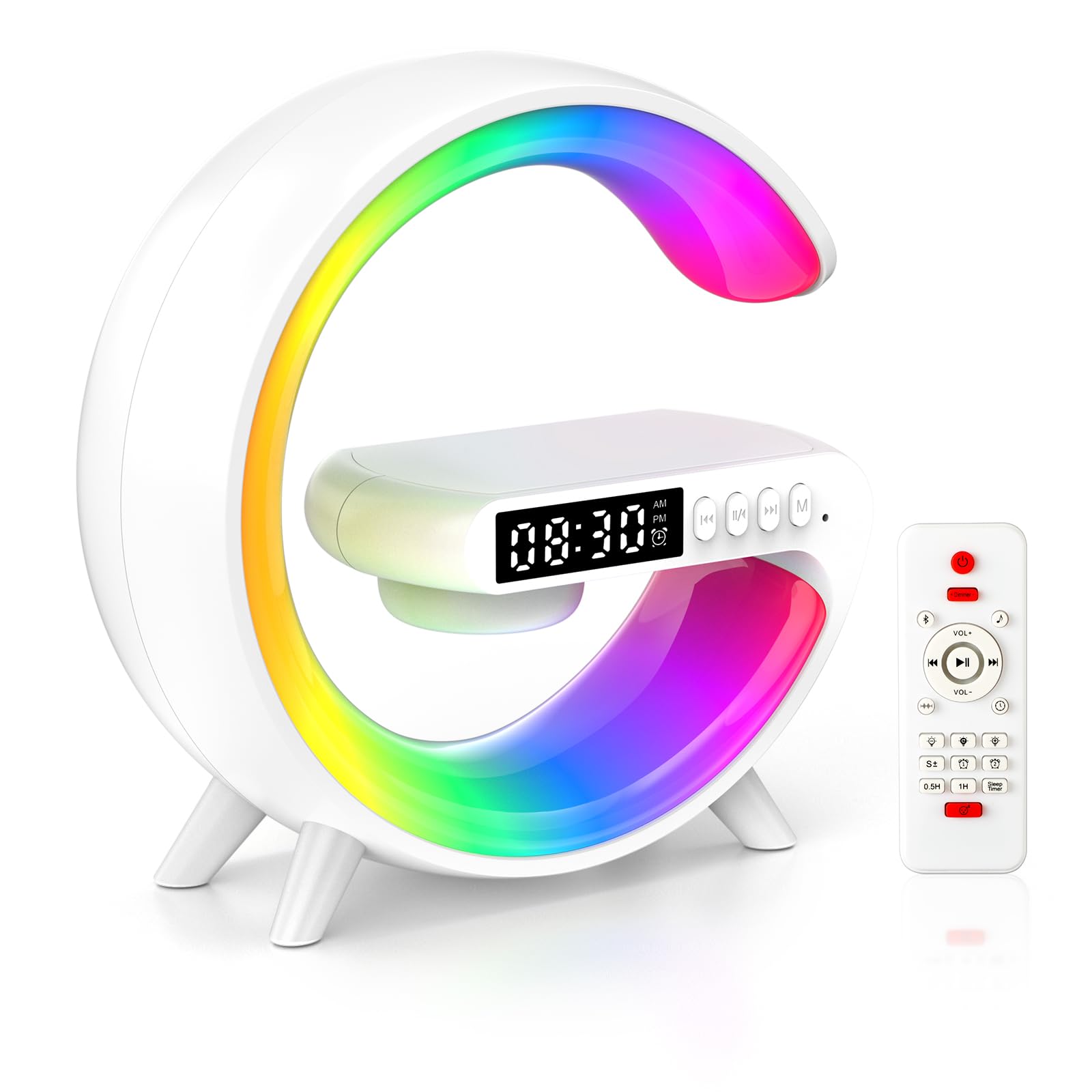 Kangtaixin Lichtwecker, Tageslichtwecker, Sonnenaufgang Wecker mit Licht, Tischlampe mit Bluetooth-Lautsprecher Lichter für Erwachsene Kinder Schlafzimmer Deko, Weihnachts, Geburtstag Geschenke