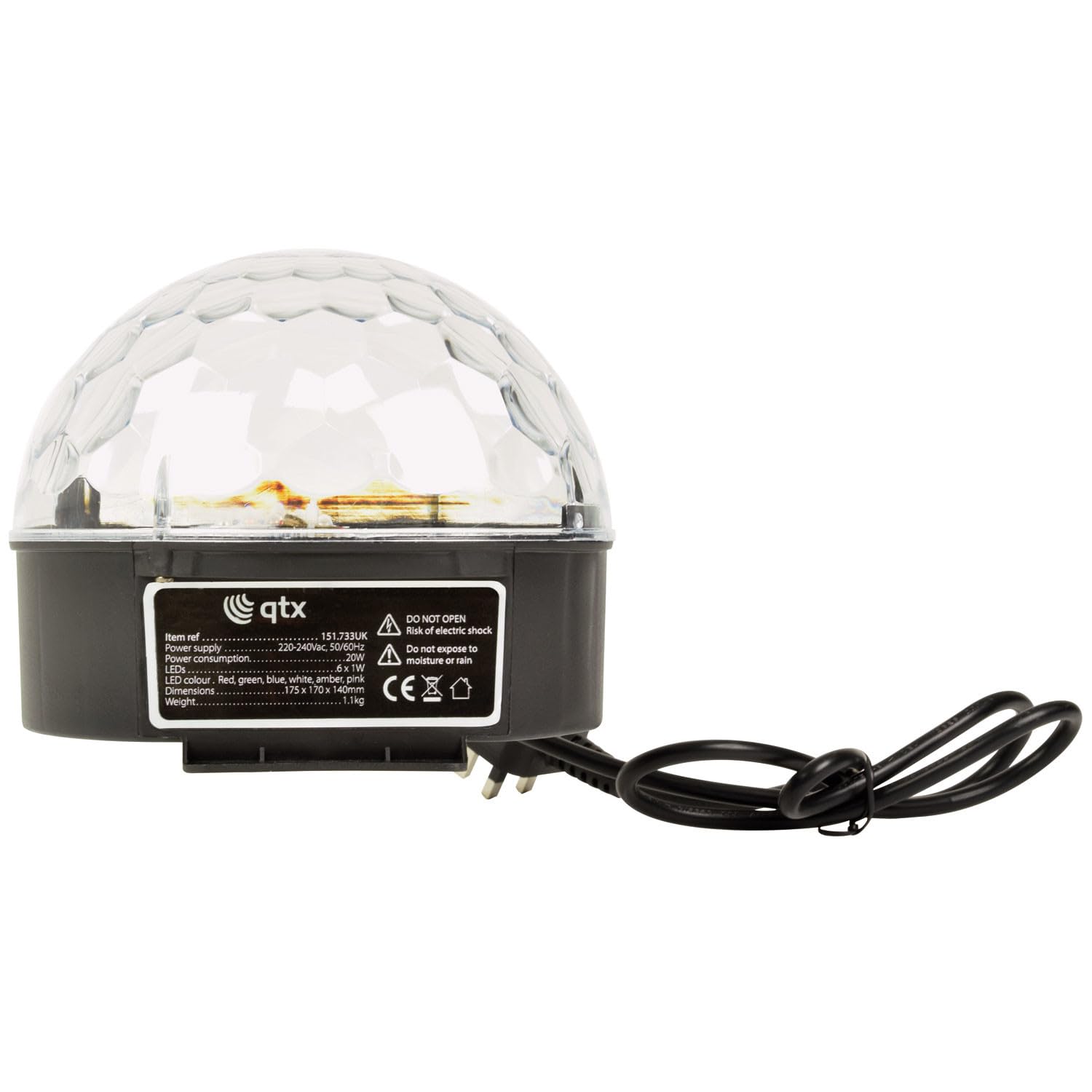 QTX Moonglow Tabletop Disco Dome LED Light Effect