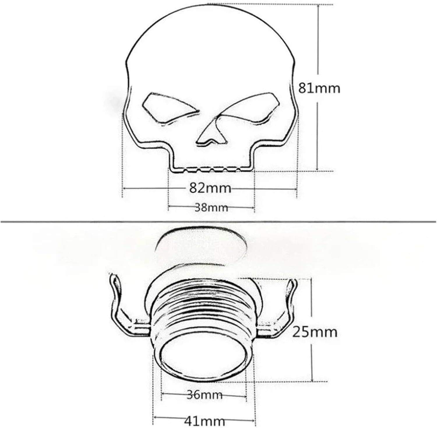 Compatible For Harley XL883 XL1200/Dyna Fat Boy Breakout Skull Fuel Fuel Tank Cap Motorcycle Accessorie