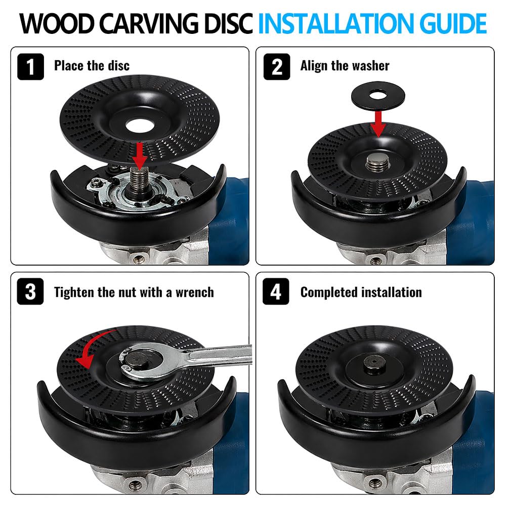 5 Piezas Muela Amoladora Madera Muela Abrasiva, 125mm/75mm Disco Radial Madera Abrasivo, DiáMetro Interior 22,2 mm para Smerigliatrice Angolare Tallar y Desbaste, Negro