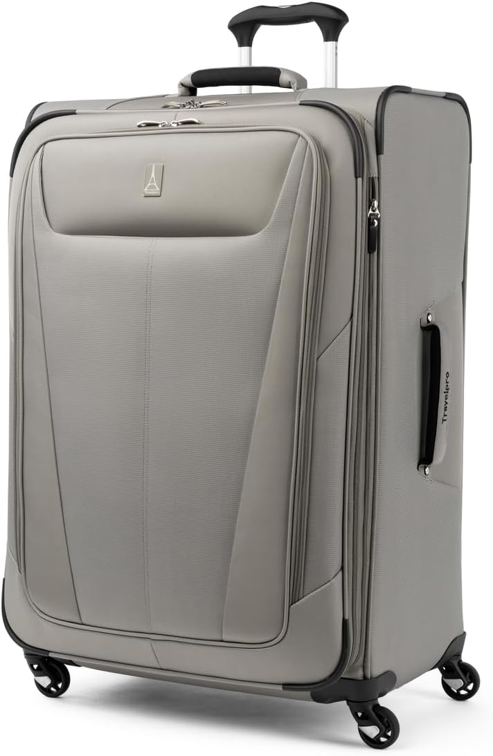 Travelpro Maxlite 5 Softside Expandable Checked Luggage with 4 Spinner Wheels, Lightweight Suitcase, Men and Women, Champagne, Checked Large 29-Inch