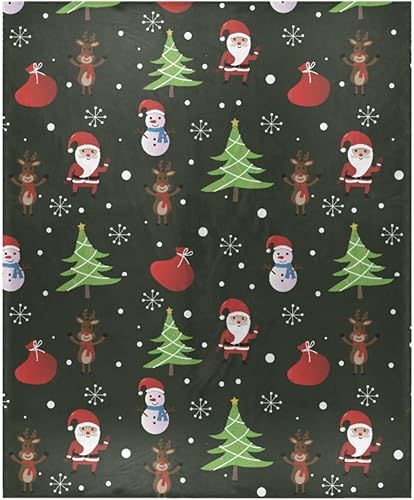 Manta cálida de temporada navideña para adultos y niños, acogedora manta de uso para todas las estaciones, para viajes, camping, 50 x 60 pulgadas