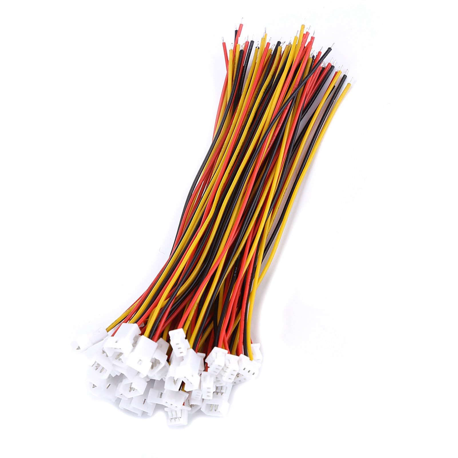 20 Sztuk JST 1.25mm Złącze Wtykowe z Przewodem, Kątowe Męskie żeńskie 2 Pin 3 Pin, Ocynowany Drut Miedziany do Płytki Drukowanej (Zestaw 3-pinowy męski i żeński)