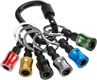 Saipe 6PCS Keychain Extension Bar Aluminum Alloy Screwdriver Bits Holder Set Portable Drill Screw Adapter Quick Release Extension Bar for 1/4inch Hex Shank