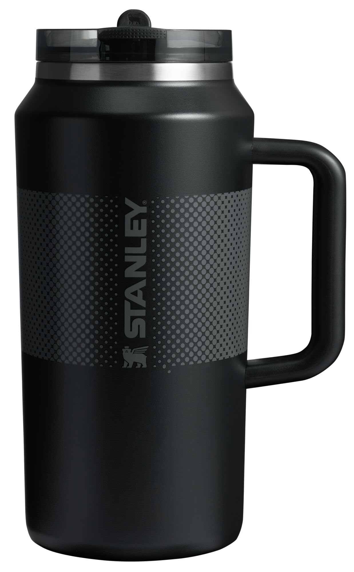StanleyQuencher ProTour Flip Straw Tumbler with Leakproof Lid 64 oz | Built-In Straw and Handle | Large Capacity for Travel & Sports | Insulated Stainless Steel Cup | BPA-Free | Black Fade