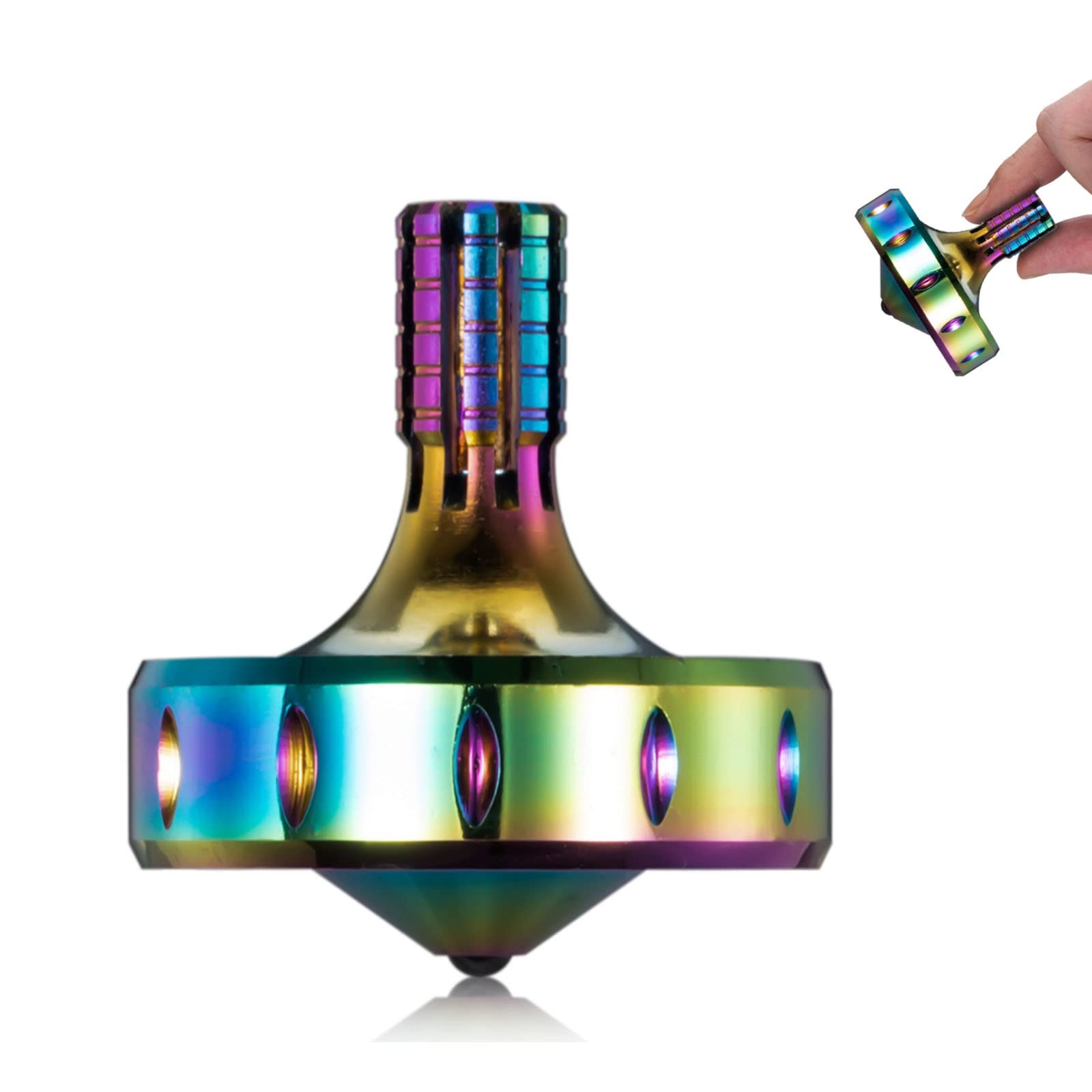 Precision Metal Spinning Top, Perfectly Balanced, Spin Smooth, Extra Long Spin Time, More than 12 Minutes