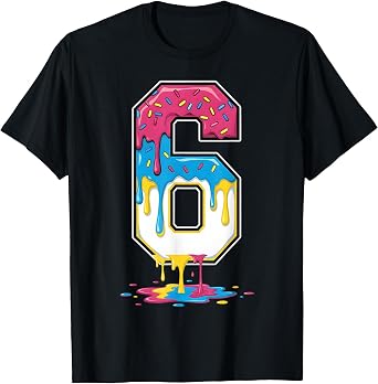 6 Number Seven Team Sports Ice Cream Drip Matching Varsity T-Shirt