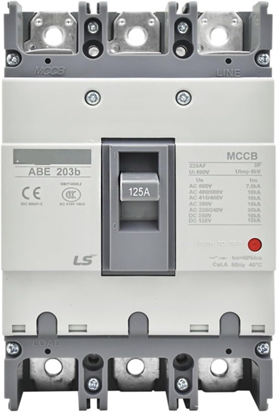 3P Moulded Case Circuit Breaker ABE203b 125A 150A 175A 200A 225A Electric MCCB(200A)