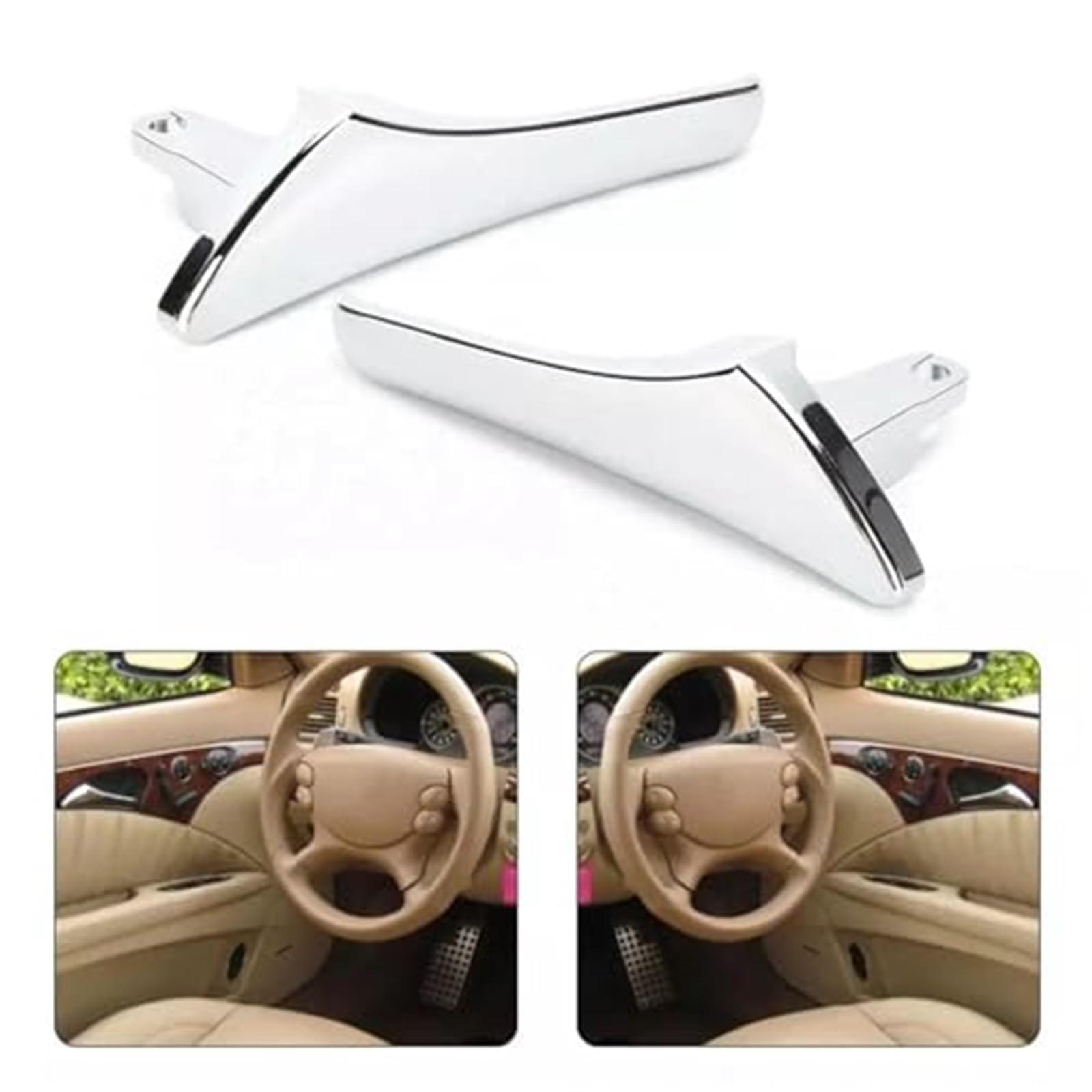 Chromowana wewnętrzna pokrywa klamki drzwi tapicerka uchwyt do holowania drzwi, dla Mercedes-Benz, E CLS klasa S211 W211 W219 2003-2009 para 21176601247F24 Klamka do drzwi samochodowych