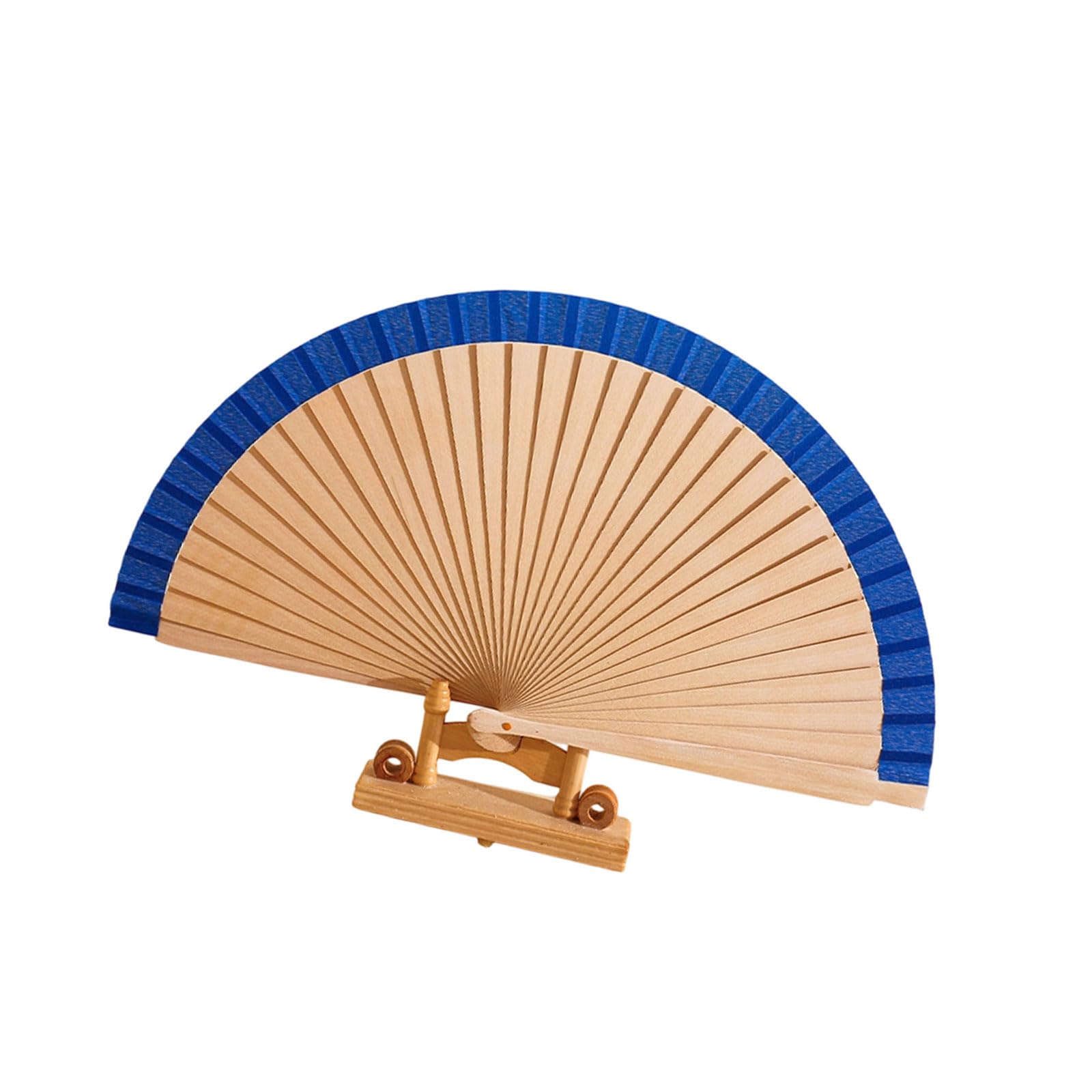 alloneslife Wooden Folding Fan Foldable Handheld Fan Simple Wood Hand Fanned Wedding Bridal Shower Birthday Party Women Wooden Hand Wood Handheld Folding